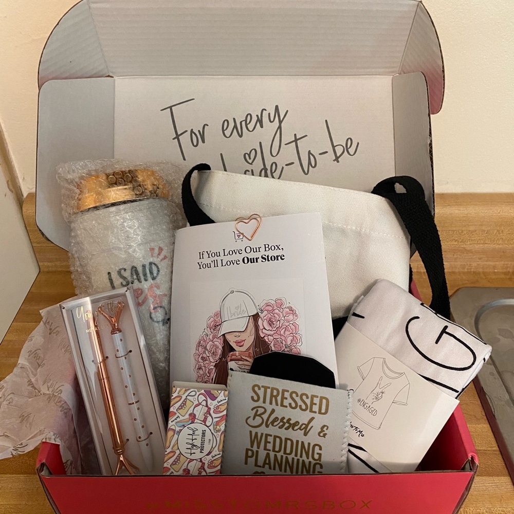 Bride-to-Be Gift Box with Gold and Black Accents